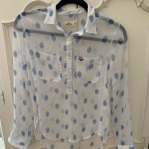Mesh polka dotted blouse